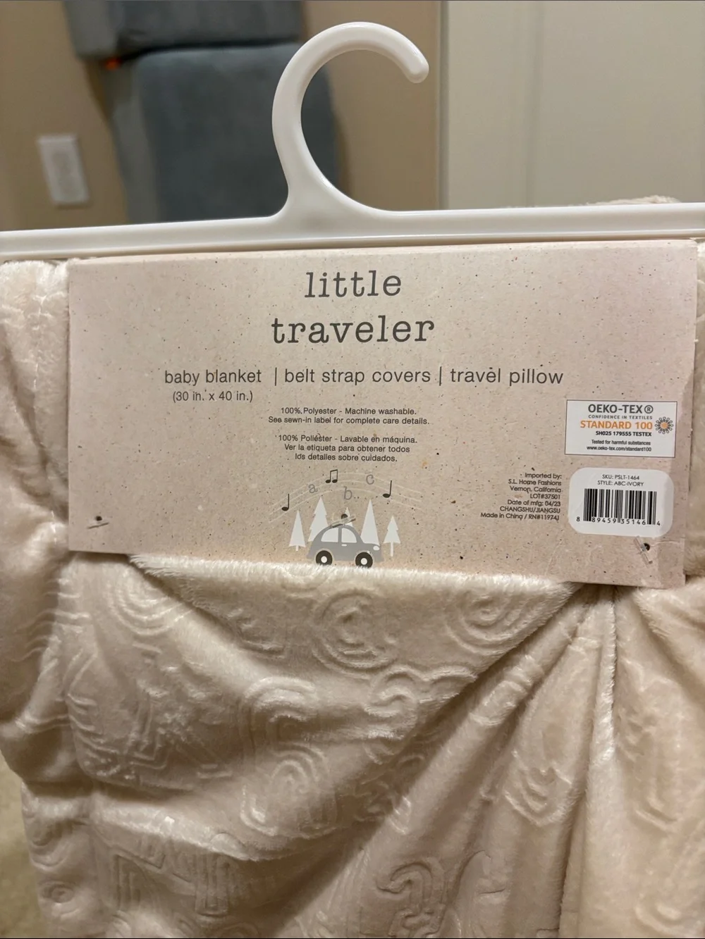 Cream Plush Baby Support Pillow and Blanket Set
